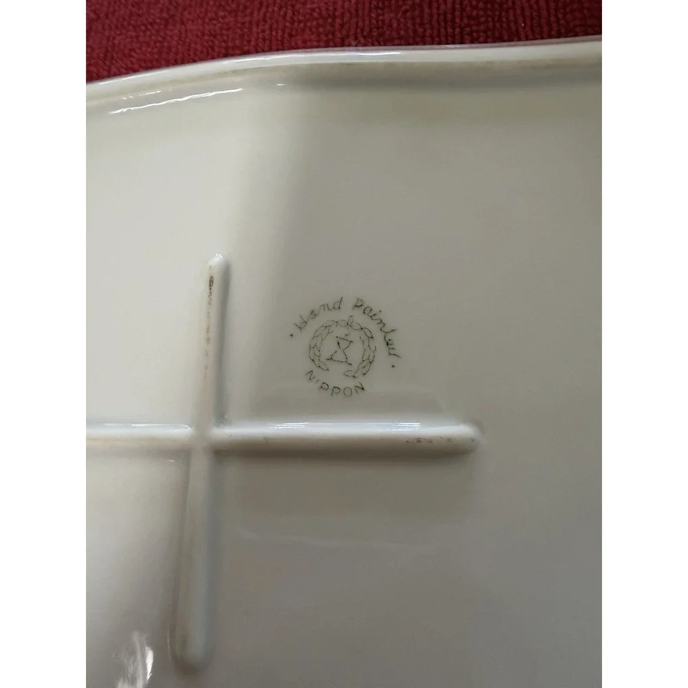 Antique Hand Painted Nippon Wild Rose Cheese Keeper, 1891-1921